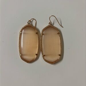 Kendra Scott Rare Danielle Peach Rose Gold Drop Earrings